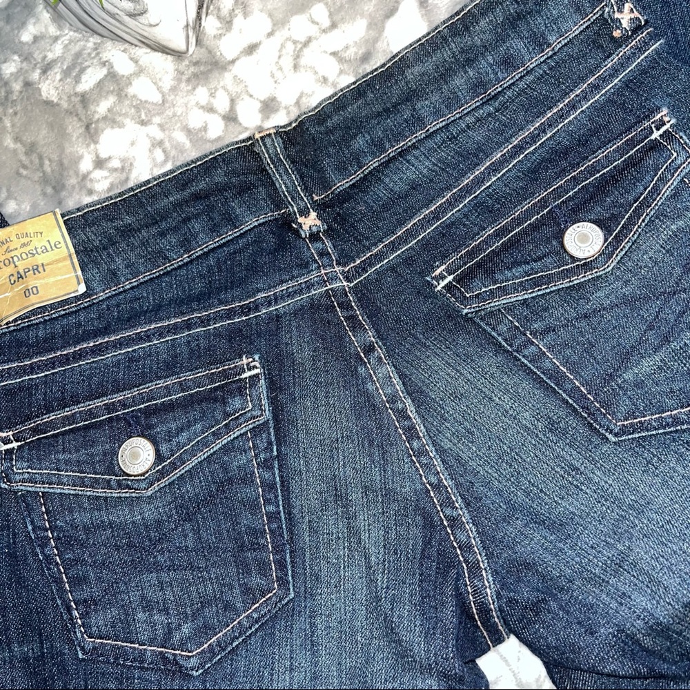 NWT Aeropostale Vintage Low Rise Capri Jeans | Y2K Cropped Denim Capris - Picture 9 of 11